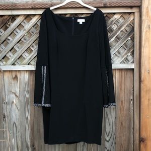CALVIN KLEIN BLACK RHINESTONE EMBELLISHED DRESS